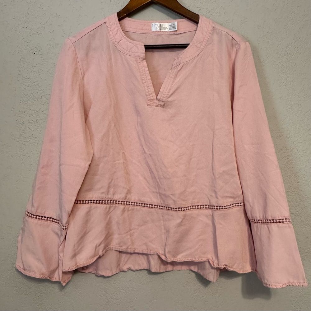 Light Pink Long Sleeve Blouse - Picture 2 of 6